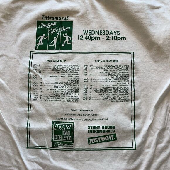 Vtg 90s Stony-Brook SUNY Intramural Shirt Sports Jerzees XL - Picture 10 of 12